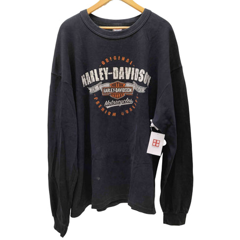 ハーレーダビッドソン HARLEY-DAVIDSON USA製 両面 プリント ワッフル カットソー ロンT ビックサイズ メンズ 2XL