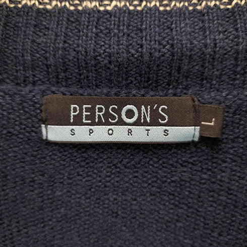 パーソンズ PERSONS フロントロゴ ジップアップニット メンズ JPN:L