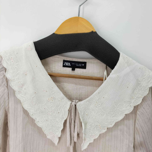 ザラ ZARA レース襟 クロップド ブラウス レディース import:S