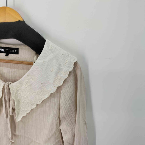 ザラ ZARA レース襟 クロップド ブラウス レディース import:S