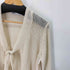 ザラ ZARA フレアスリーブ メッシュニット カーディガン レディース import:S