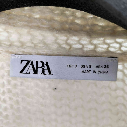 ザラ ZARA フレアスリーブ メッシュニット カーディガン レディース import:S