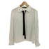 ザラ ZARA コントラストタイ ボウタイ シャツ ブラウス レディース import:M