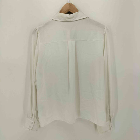 ザラ ZARA コントラストタイ ボウタイ シャツ ブラウス レディース import:M