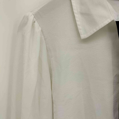 ザラ ZARA コントラストタイ ボウタイ シャツ ブラウス レディース import:M