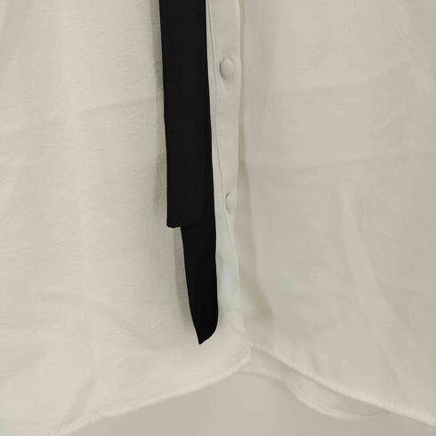 ザラ ZARA コントラストタイ ボウタイ シャツ ブラウス レディース import:M