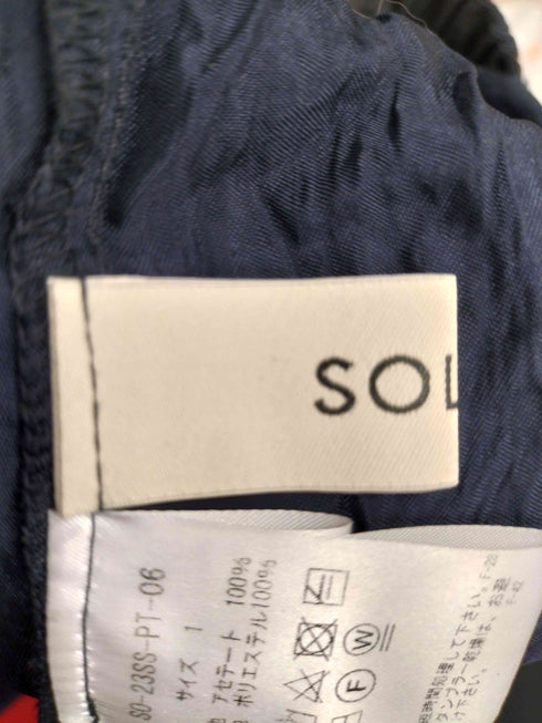 ソロヴ SOLOV 23SS WASHER PANTS アセテート タック ワッシャー パンツ レディース JPN:1