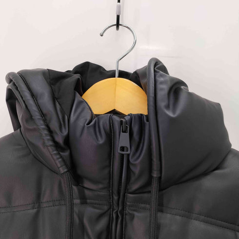 ザラ ZARA ウインドプロテクション フェイクレザー クロップドパフアノラック レディース import:S