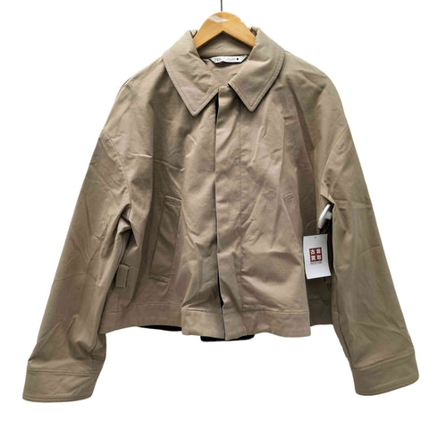 ザラ ZARA 比翼ボタン クロップド ショート ジャケット レディース import:L