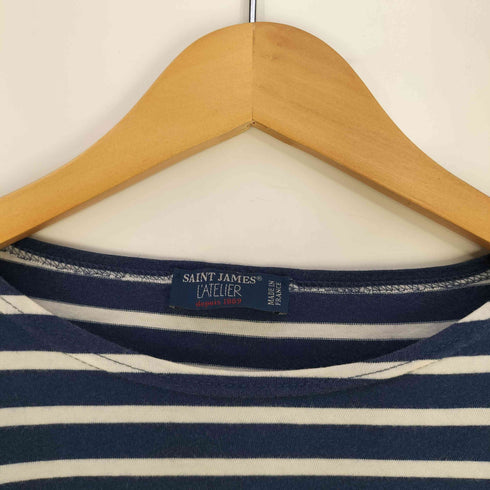 セントジェームスアトリエ SAINT JAMES LATELIER フランス製 ボートネック ボーダー Tシャツ メンズ import:M