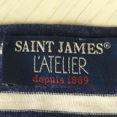 セントジェームスアトリエ SAINT JAMES LATELIER フランス製 ボートネック ボーダー Tシャツ メンズ import:M