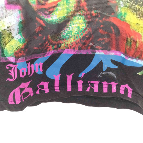 ジョンガリアーノ JOHN GALLIANO イタリア製 フロントプリントVネックS/S Tシャツ メンズ JPN:L