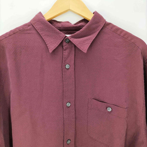 BREAKWATER ブリックウォーター 90-00S レーヨン ポリ レギュラーカラー チェック シャツ メンズ import:L
