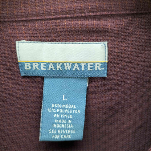BREAKWATER ブリックウォーター 90-00S レーヨン ポリ レギュラーカラー チェック シャツ メンズ import:L