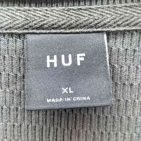 ハフ HUF 特殊加工 ヘンリーネック サーマル L/S Tシャツ カットソー メンズ import:XL