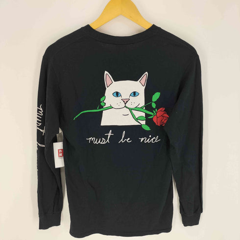 リップンディプ RIPNDIP Lord Nermal ロードナーマル キャラクター 薔薇 バック プリント L/S カットソー ロンT メンズ import:S