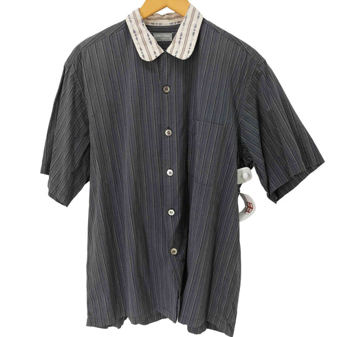 コムデギャルソンオム COMME des GARCONS HOMME 90s 田中オム 襟切替 ストライプ 半袖シャツ メンズ