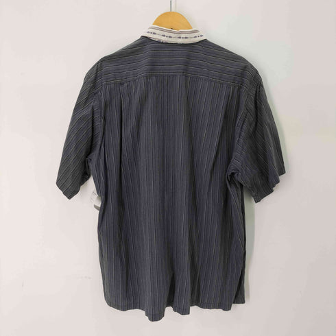 コムデギャルソンオム COMME des GARCONS HOMME 90s 田中オム 襟切替 ストライプ 半袖シャツ メンズ