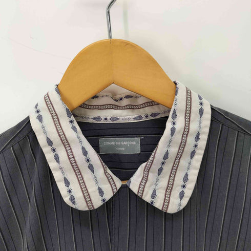 コムデギャルソンオム COMME des GARCONS HOMME 90s 田中オム 襟切替 ストライプ 半袖シャツ メンズ