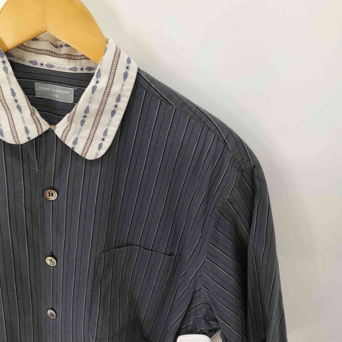 コムデギャルソンオム COMME des GARCONS HOMME 90s 田中オム 襟切替 ストライプ 半袖シャツ メンズ