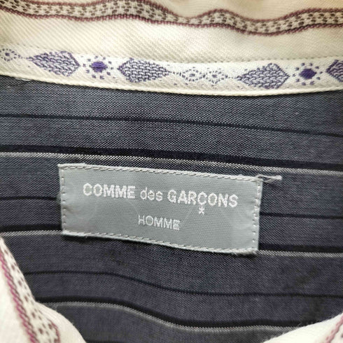 コムデギャルソンオム COMME des GARCONS HOMME 90s 田中オム 襟切替 ストライプ 半袖シャツ メンズ