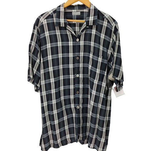 コムデギャルソンオム COMME des GARCONS HOMME 90s チェック柄 レーヨン オープンカラー 開襟半袖シャツ メンズ