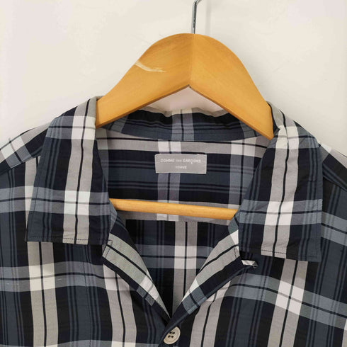 コムデギャルソンオム COMME des GARCONS HOMME 90s チェック柄 レーヨン オープンカラー 開襟半袖シャツ メンズ