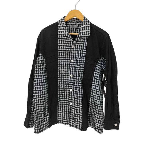 コムデギャルソンオム COMME des GARCONS HOMME 千鳥格子プリント 切り替え オープンカラーシャツ メンズ