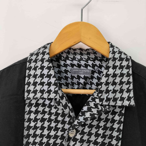 コムデギャルソンオム COMME des GARCONS HOMME 千鳥格子プリント 切り替え オープンカラーシャツ メンズ