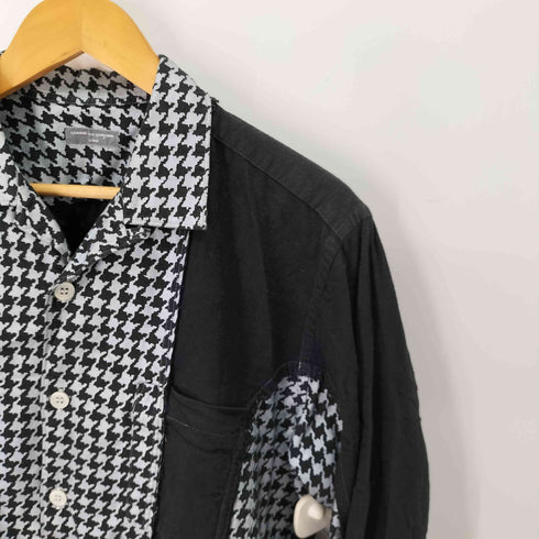 コムデギャルソンオム COMME des GARCONS HOMME 千鳥格子プリント 切り替え オープンカラーシャツ メンズ