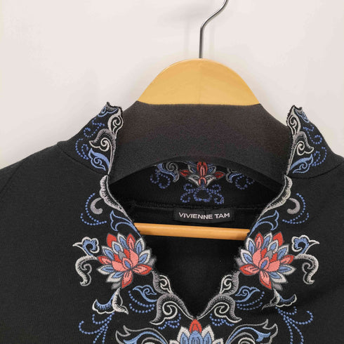 ヴィヴィアンタム VIVIENNE TAM 刺繍デザイン S/S スキッパーシャツ レディース JPN:1