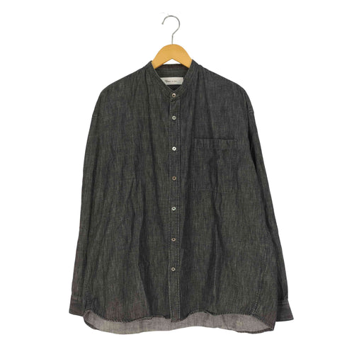 タイムイズオン Time is on バンドカラー シャンブレーシャツ ブラック メンズ FREE