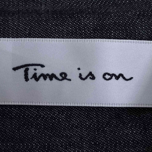 タイムイズオン Time is on バンドカラー シャンブレーシャツ ブラック メンズ FREE