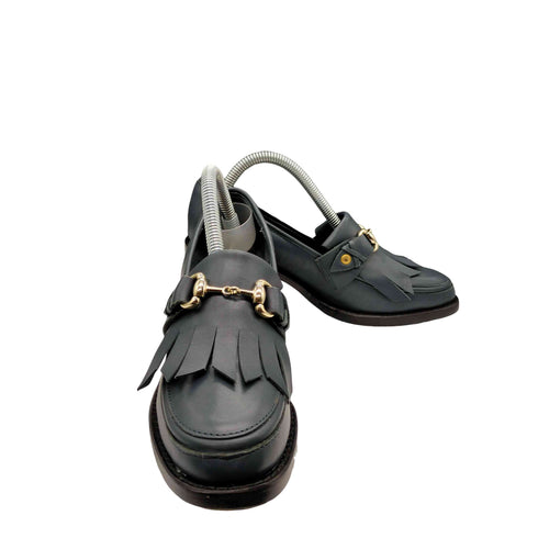 ETROPE LONDON タッセルビット付き ヒール ローファー レディース 36