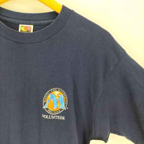 90S USA製 FRUIT OF THE LOOM ボディ シングルステッチ カードゲーム ロゴ 両面プリント S/S Tシャツ メンズ import:L