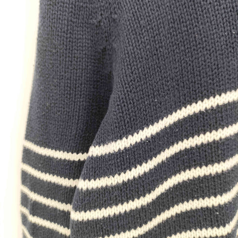 チャップス CHAPS 00S ロゴ刺繍 ショールカラー ボーダーコットンニット レディース import:L