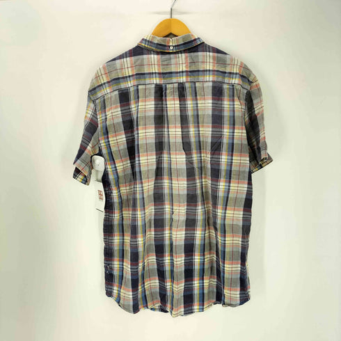 ST.JOHNS BAY CLASSIC FIT クラシックフィット インド綿 コットン マドラスチェック 半袖 ボタンダウン シャツ メンズ import:XL