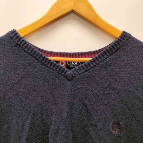 チャップス CHAPS ロゴ刺繍 Vネック コットン ニット ベスト メンズ import:XL
