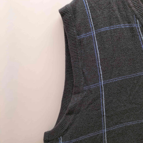 ドッカーズ DOCKERS 90-00S シンプルチェック Vネック プルオーバー ニットベスト メンズ import:XL