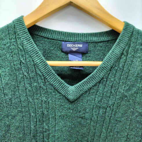 ドッカーズ DOCKERS 90-00S ケーブル編み Vネック プルオーバー ニットベスト メンズ L/G