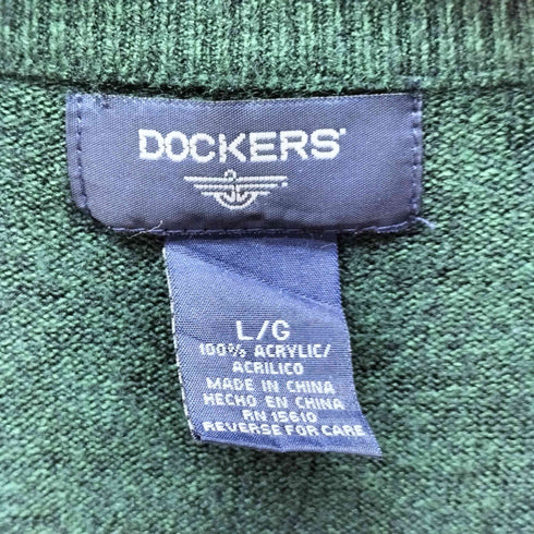 ドッカーズ DOCKERS 90-00S ケーブル編み Vネック プルオーバー ニットベスト メンズ L/G
