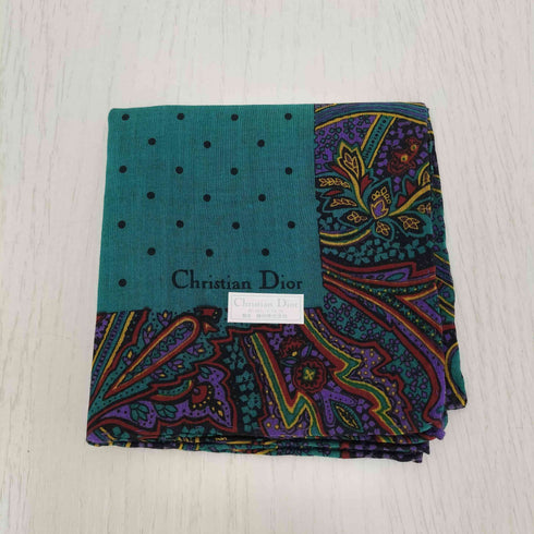 クリスチャンディオール Christian Dior ドット ペイズリー シースルー ハンカチ レディース