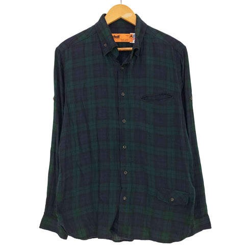 ショット Schott Durable Clothing SANFORIZED チェック コットン長袖シャツ メンズ US:40