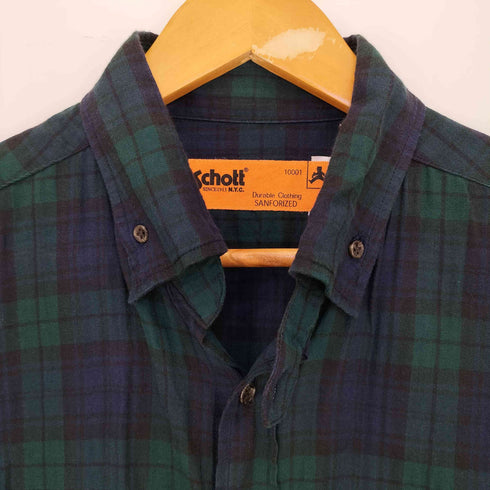 ショット Schott Durable Clothing SANFORIZED チェック コットン長袖シャツ メンズ US:40