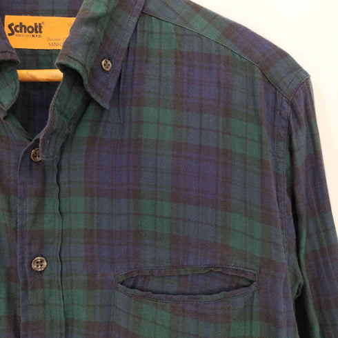 ショット Schott Durable Clothing SANFORIZED チェック コットン長袖シャツ メンズ US:40