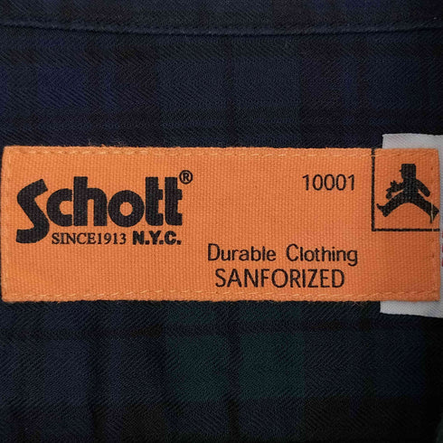 ショット Schott Durable Clothing SANFORIZED チェック コットン長袖シャツ メンズ US:40