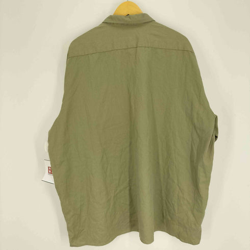 ディッキーズ Dickies ロゴパッチ レギュラーカラー フラップポケット 65/35 ポリ コットン L/S シャツ メンズ 3XL