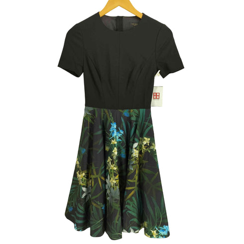テッドベーカー TED BAKER 花柄 切替 S/S クロップド ワンピース レディース