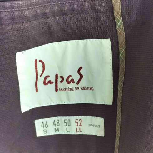 パパス papas 4Bコットンテーラードジャケット メンズ JPN:52