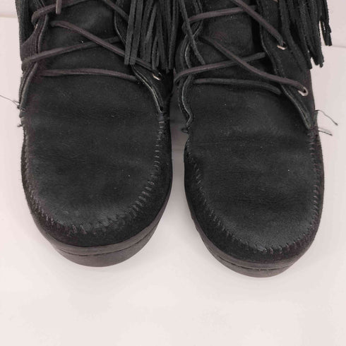ミネトンカ Minnetonka フリンジ ウエスタン ショートブーツ レディース 6